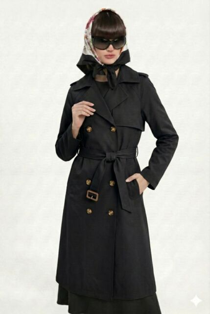 Vivezza Çift Düğmeli Trençkot Pardesü 7034-01-SİYAH - 1