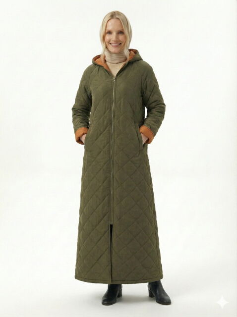 Vivezza Çift Taraf Trençkot Kapitone Manto 7050-04 HAKİ KİREMİT - 1