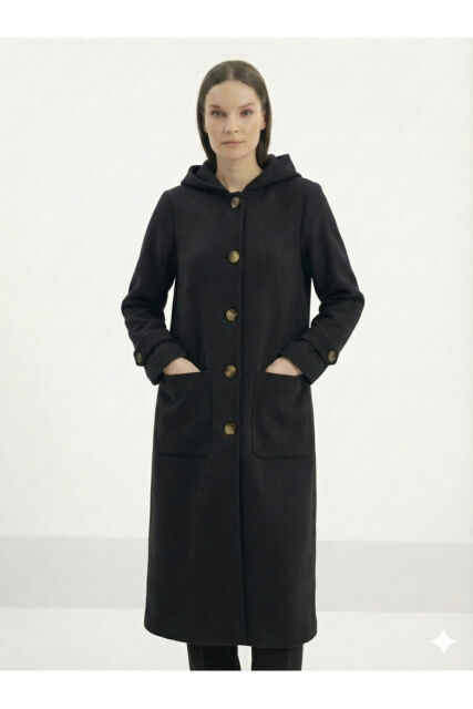 Vivezza Kapşonlu Kaşe Tunik 7049-01 Siyah - 4