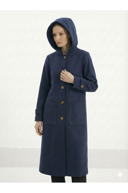 Vivezza Kapşonlu Kaşe Tunik 7049-02 Lacivert - 3