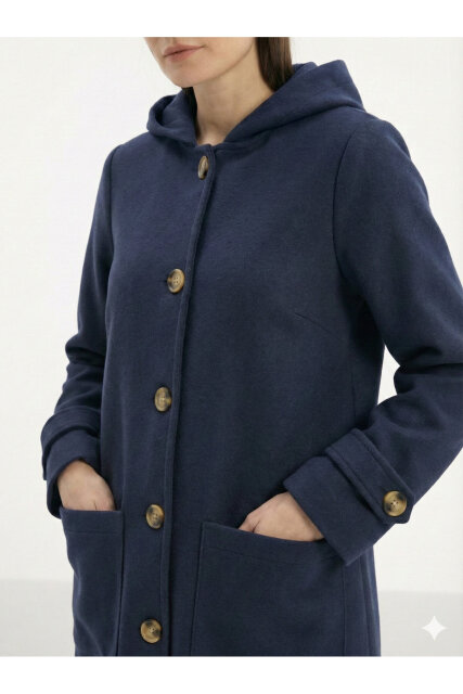 Vivezza Kapşonlu Kaşe Tunik 7049-02 Lacivert - 2