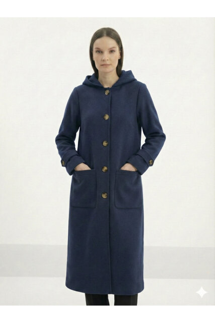 Vivezza Kapşonlu Kaşe Tunik 7049-02 Lacivert - 5