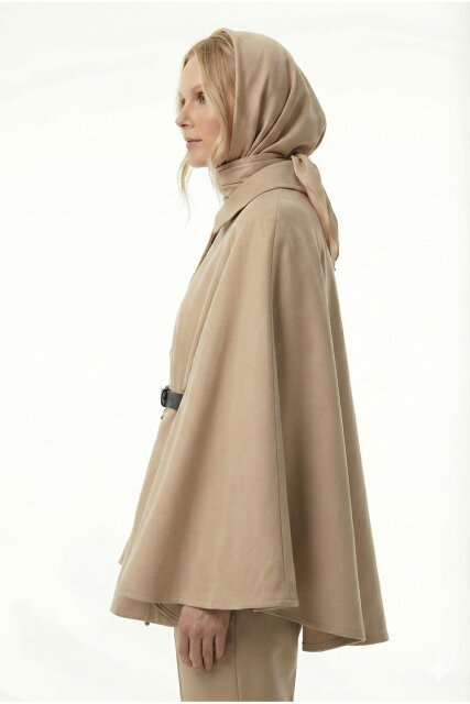 Vivezza Kaşe Pelerin Kaban 7055-02 BEJ - 3