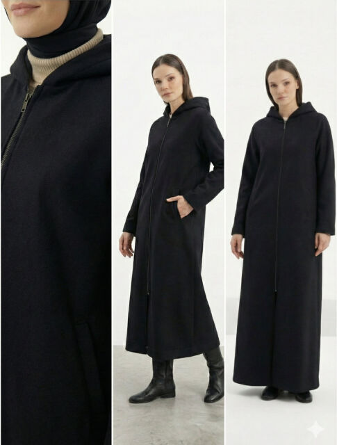 Vivezza Tiftiklenmeyen Kaşe Manto 7054-01 SİYAH - 4