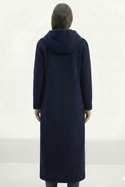 Vivezza Tiftiklenmeyen Kaşe Manto 7054-02 LACİVERT - 6