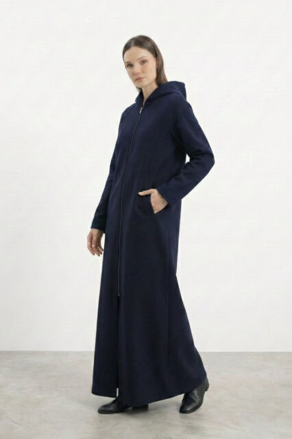 Vivezza Tiftiklenmeyen Kaşe Manto 7054-02 LACİVERT - 4