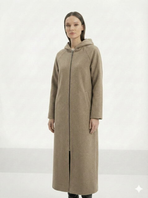 Vivezza Kaşe Manto 7054-04 BEJ - 6