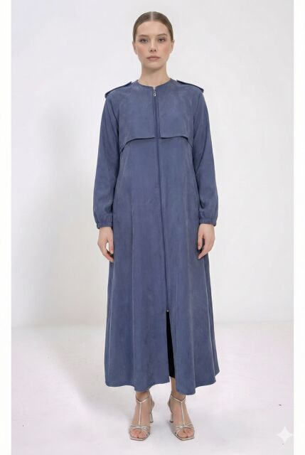 Vivezza Yakalı Fermuarlı Modal Ferace 7020-04 Lacivert - 4